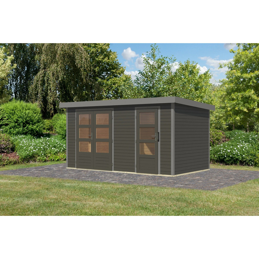 Karibu Gartenhaus Alfredo B in Terragrau/Graualuminium, B/T/H: 400 x 209 x 213 cm - Bild 2