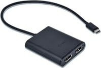 i-tec USB-C auf Dual DisplayPort Adapter für 4K UHD, Schwarz, Kabellänge: 0,3 m - Bild 1