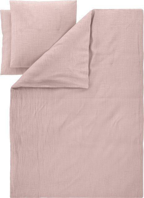 LIVARNO Musselin-Bettwäsche Set Pink, B/H: 200 x 220 cm mit Kissenbezug 80 x 80 cm - Bild 1