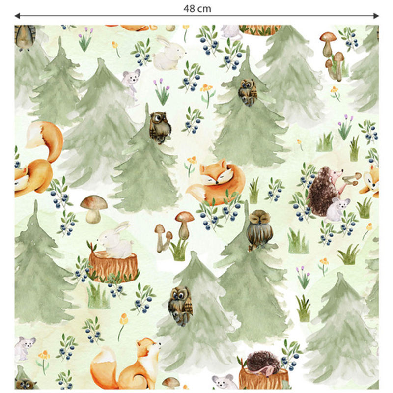 K&L Wall Art Vintage Vliestapete mit Waldtieren Fuchs Eule Hase in Mehrfarbig und Matt - Bild 4