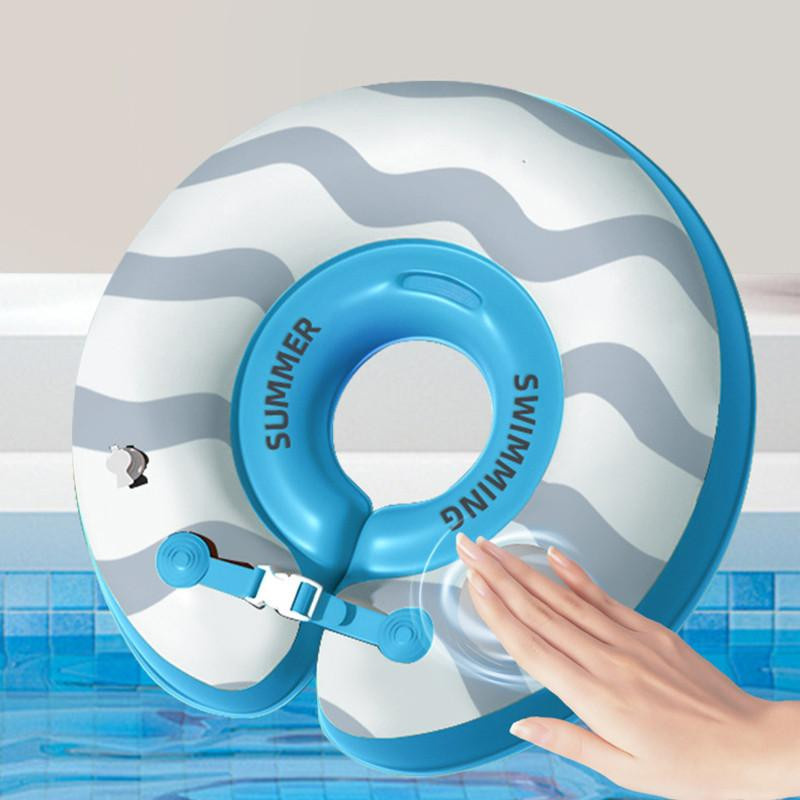 ZincHaugh Kinder-Schwimmring Aufblasbarer Baby-Badekragen Geometrisches Muster grün 0-6 Monate - Bild 2