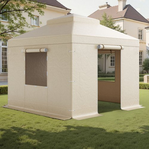 VEVOR Winter Pavillonabdeckung mit Doppeldach, Ersatzabdeckung inklusive Seitenwänden und Netzfenstern für Hardtop-Pavillons, B/T/H: 3,05 x 3,05 m - Bild 1