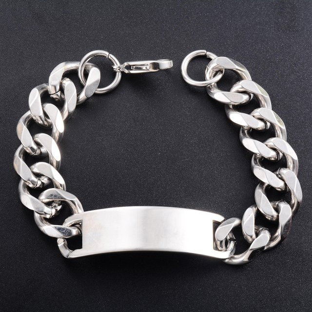 YULIN Armband Edelstahl, Schwarz, 22cm, Unisex - Bild 1