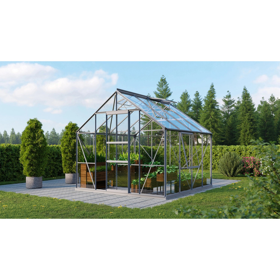 Vitavia Gewächshaus Meridian 6700 mit Fundament und Regenrinnen aus eloxiertem Aluminium und Sicherheitsglas, 6,7 m² - Bild 2
