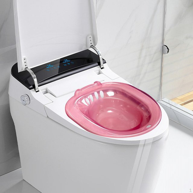 Bequeme Toilettensitzschale für ältere Menschen in Rosa von Hobbies - Bild 1