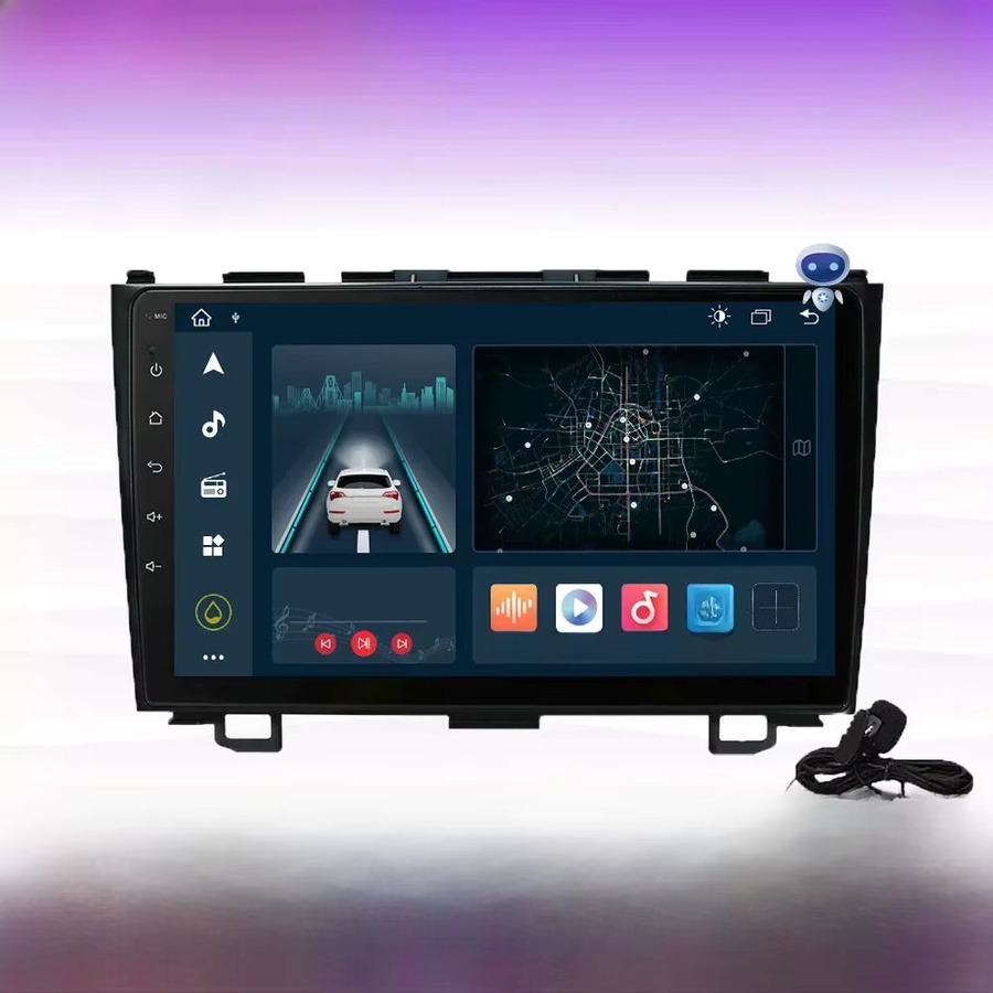 Hizpo Android Autoradio mit 9 Zoll Display für Honda CRV 2007 - 2012, 2Din Multimedia Player mit Carplay, GPS, WIFI, Bluetooth und DSP, Schwarz - Bild 2