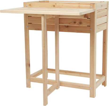 Pflanztisch Hardin aus Tannenholz in Beige, B/T/H: 63 x 67,5 x 74,5 cm