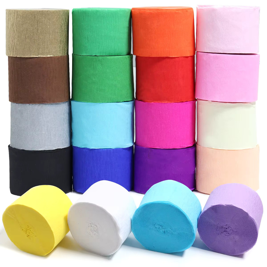 18 Farben Gekräuseltes Krepp-Papier für Origami und Bastelarbeiten, B: 4,5 cm, L: 2500 cm - Bild 3