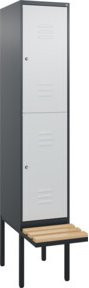 C+P Doppelstock-Spind Classic PLUS Sitzbank mit 1 Abteil, Buche-Hartholz Sitzfläche, B/T/H: 212,0 x 40,0 x 81,5 cm - Bild 1