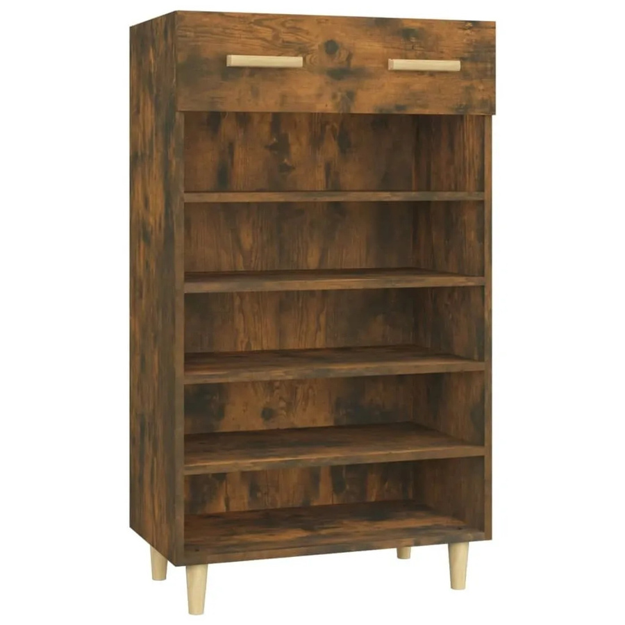 vidaXL Schuhschrank Räuchereiche in Braun mit Türen und Schubladen, B/T/H: 60 x 35 x 105 cm - Bild 2
