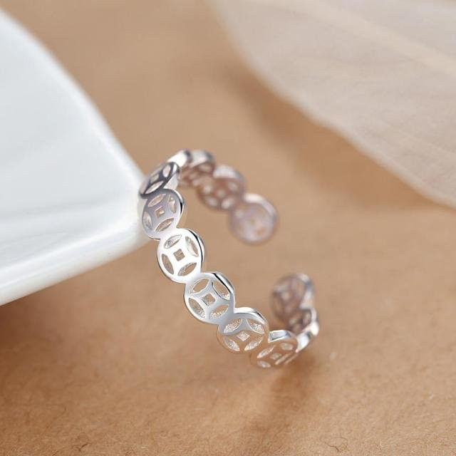 Ring 925 Silber, Stern Katze, Geometrisch, Damen - Bild 1