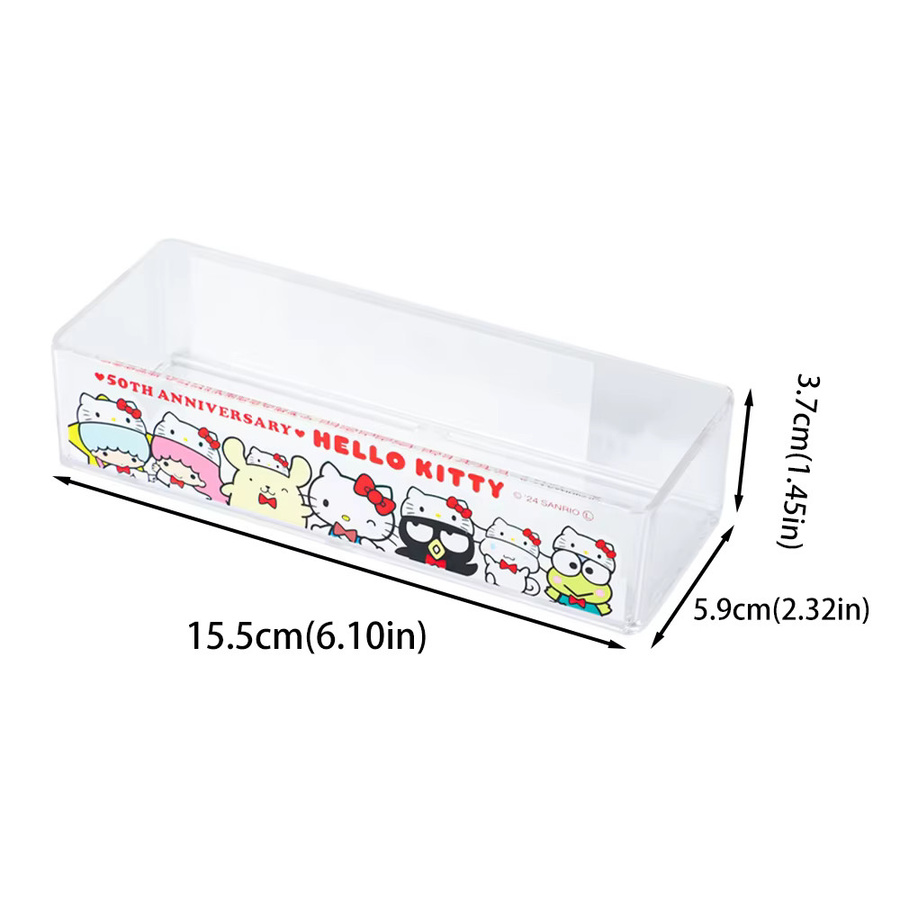 Sanrio Hello Kitty und My Melody Schreibtisch-Organizer aus transparentem Acryl als Aufbewahrungsbox für Münzen und Lippenstift - Bild 2
