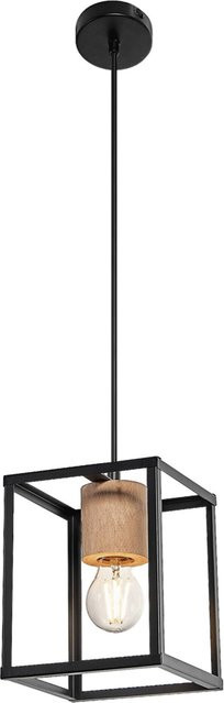 LEDVANCE Pendelleuchte Nairobi im Industrial-Design aus Metall und Holz, Schwarz, B/H/T: 17 x 135 x 17 cm, E27 - Bild 1