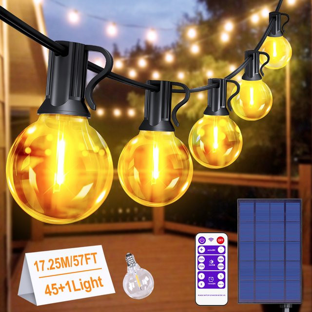 Mexllex LED Solar-Lichterkette mit Fernbedienung, IP44 wasserdicht, dimmbar und 8 Blinkmodi für Garten und Party - Bild 1