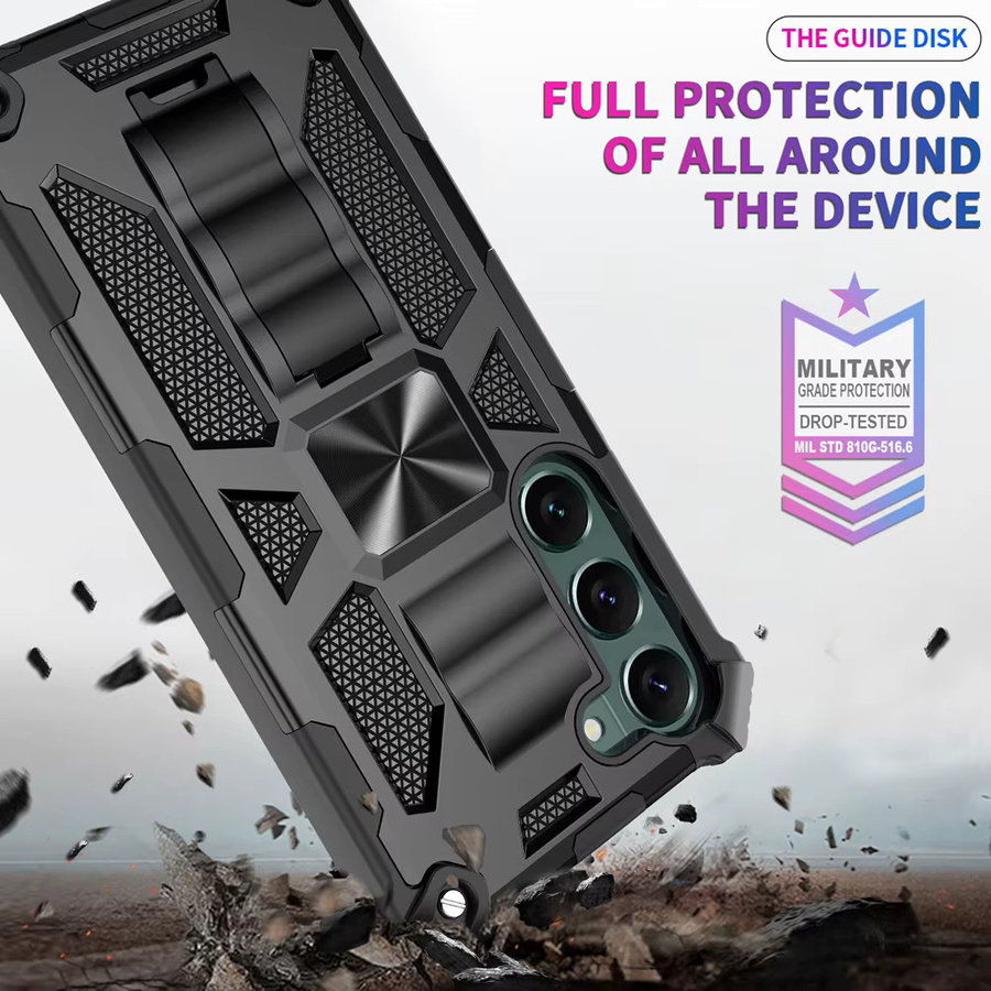 DIXSG Camouflage Armor stoßfeste Handyhülle mit integriertem Ständer für Samsung Galaxy A15 A16 A17 A26 A36 A55 A56 aus TPU und Kunststoff in Multicolour und Blau - Bild 2