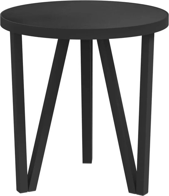 vidaXL Beistelltisch Schwarz im Industrie-Stil aus MDF und pulverbeschichtetem Stahl, Durchmesser: 35 cm, Höhe: 34 cm - Bild 1