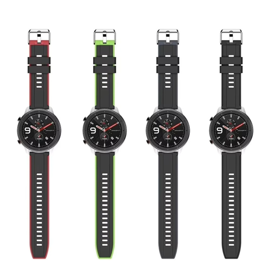 Amazfit Uhrenarmband Silikon, 22 mm, Schwarz, Unisex - Bild 5