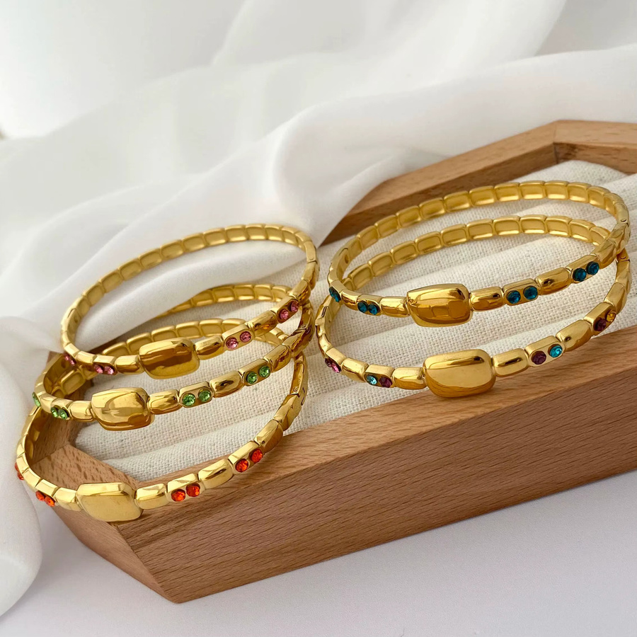 CARLIDANA Armreif-Set Edelstahl, vergoldet, Zirkonia, Damen - Bild 3
