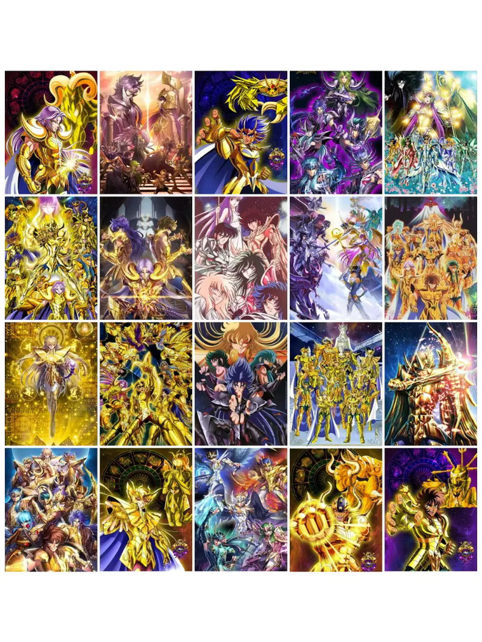Kayou Saint Seiya Sternzeichen Diamantmalerei als rahmenloses Leinwandbild im Japanischen Anime-Stil, Mehrfarbig, B/H: 30,0 x 20,0 cm - Bild 2