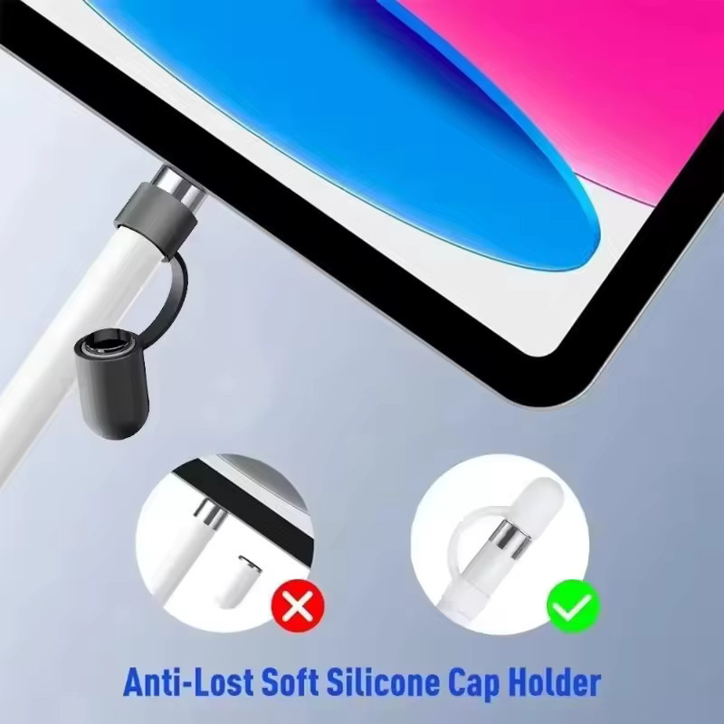 Silikon-Ersatzkappe für Apple Pencil 1 und 2 mit Anti-Lost-Funktion und Haltegurt als Schutzhülle - Bild 2