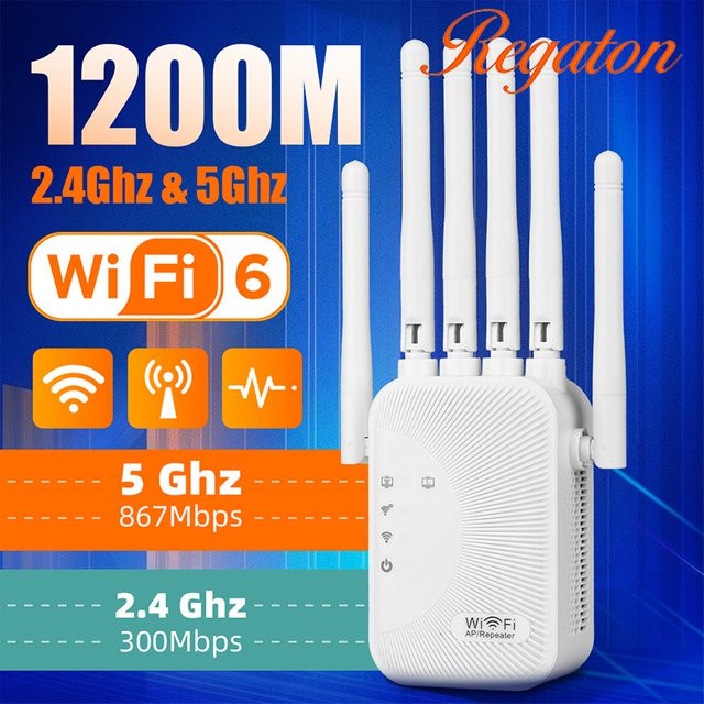 Regaton Dual-Band WLAN-Repeater 1200Mbps in Weiß mit 5G und 2.4G Unterstützung - Bild 1