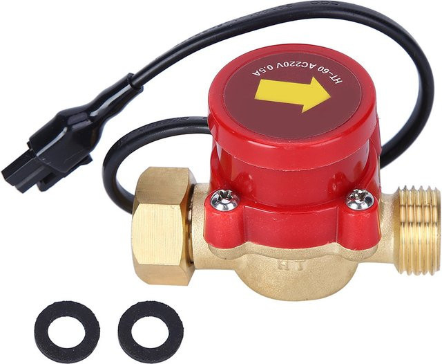 Qiilu Automatische Wasserpumpe mit Durchflusssensor und Drucksteuerung HT-60, Farbe: Rot, Anschluss: G1/2in, 220V, 60W - Bild 1