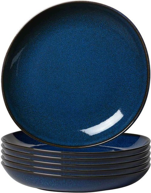 Villeroy & Boch like. Servierschalen flach Lave Blau aus Steinzeug, 6er Set, Durchmesser: 27 cm - Bild 1