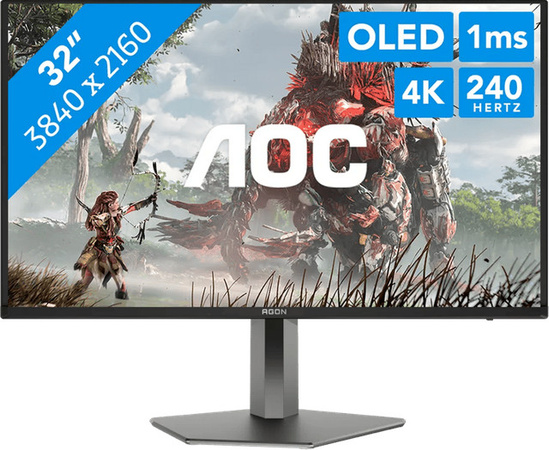 AOC AGON AG326UZD2 QD-OLED Gaming Monitor 32 Zoll 4K UHD 240Hz Schwarz