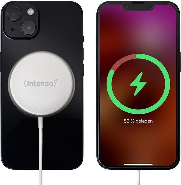 Intenso MW1 Magnetic Wireless Charger – Induktive Ladematte mit 15 Watt Schnellladefunktion, MagSafe-kompatibel, Weiß - Bild 2