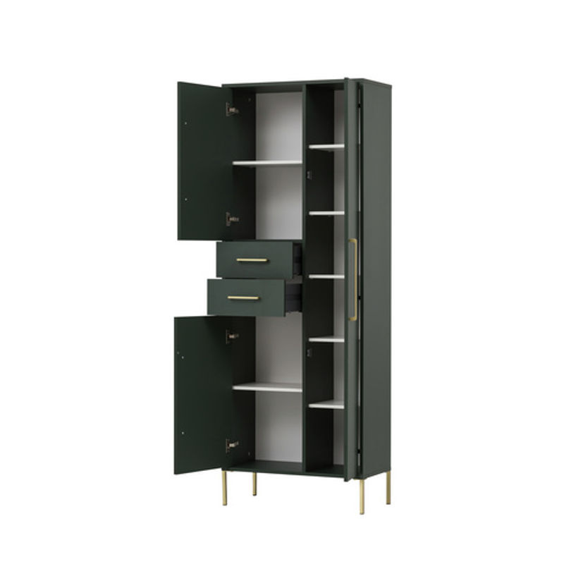 Schildmeyer Hochschrank Kent in Grün mit Soft-Close-Türen und Innenschubladen, B/H/T: 67,1 x 184,3 x 33,1 cm - Bild 3