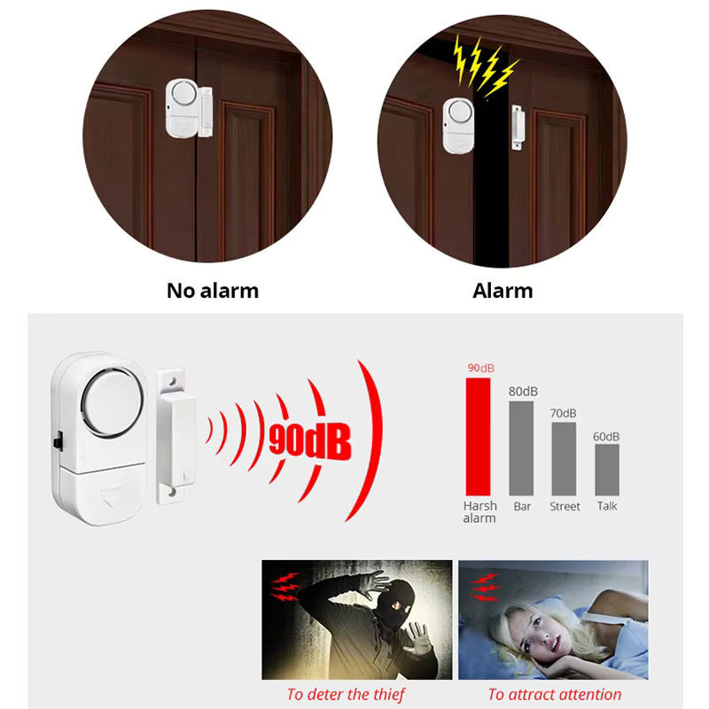KERUI Tür-Fenster-Sensor in Weiß, magnetischer kabelloser Sicherheitsalarm mit 90 dB - Bild 3