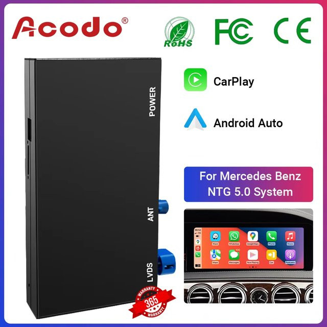 ACODO Wireless CarPlay und Android Auto Modul für Mercedes Benz X Klasse 2015-2018 und Sprinter NTG5.0 Becker in Schwarz - Bild 1