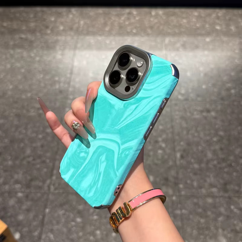 Stoßfeste Water Ripple Handyhülle für iPhone 17 bis iPhone 11 Pro Max Plus in Pink und Türkis - Bild 2
