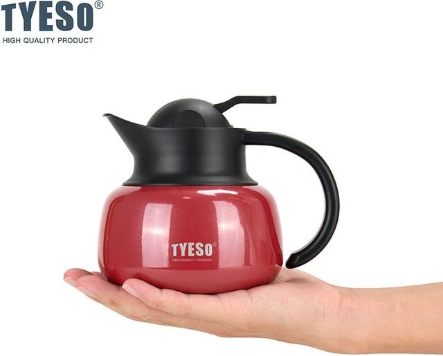 TYESO Thermoskanne in Kürbisform aus Edelstahl mit Infuser, isolierte Tee-Flasche für heißes und kaltes Wasser, Blau - Bild 1