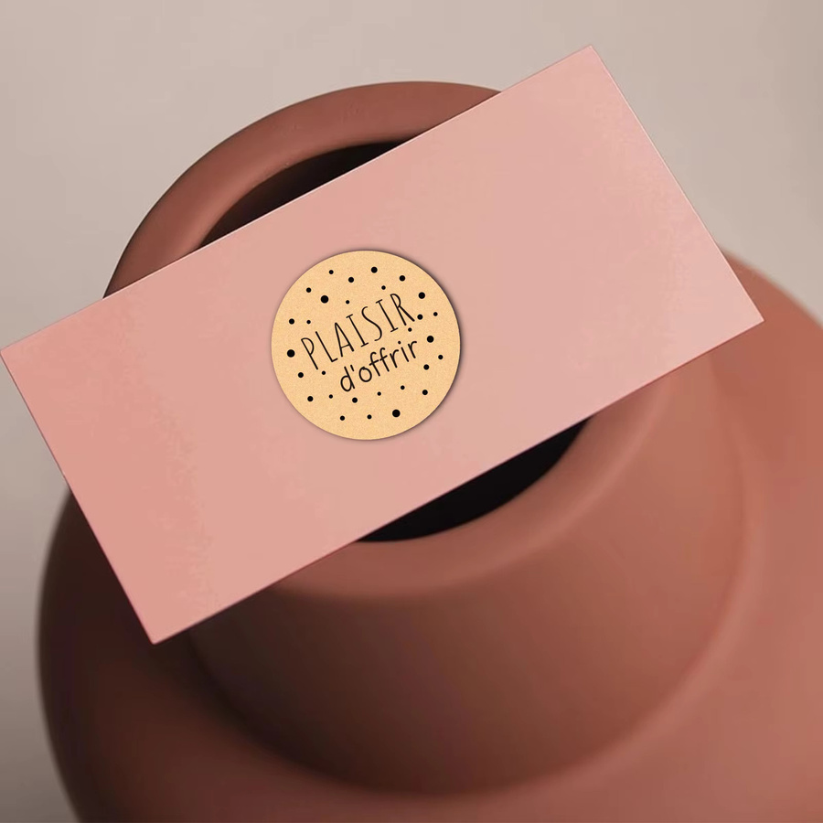 60 Stück Plaisir d'offrir runde Siegelaufkleber mit schwarzem Tupfen, Durchmesser: 40 mm, selbstklebende Geschenketiketten aus Papier in Schwarz - Bild 4