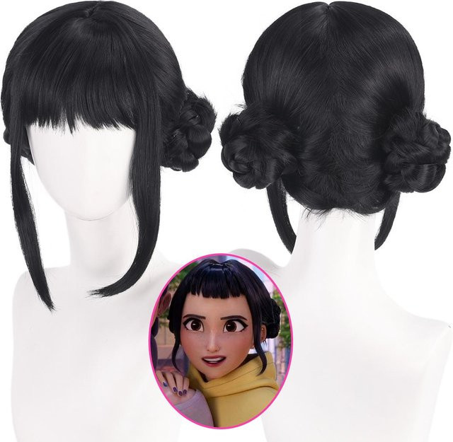 Zoey Cosplay Perücke, Schwarz, Damen, 33 cm, Hochtemperatur-Seide - Bild 1