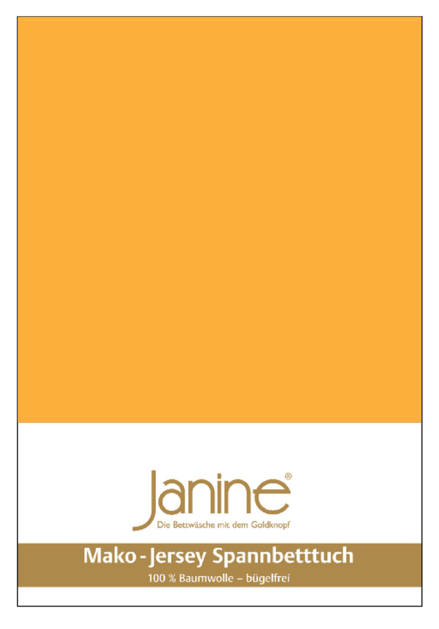 Janine Mako Jersey Spannbetttuch Bettlaken aus Baumwolle in Sonnengelb - Bild 1