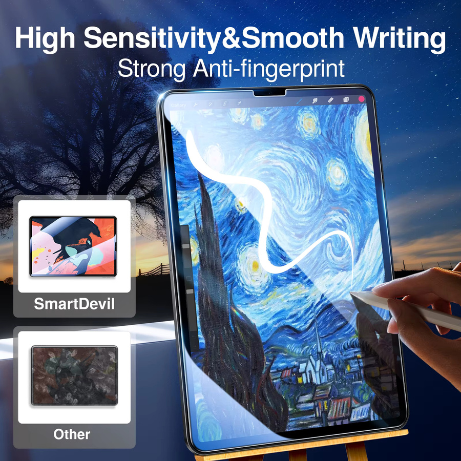 SmartDevil Staubfreie Displayschutzfolie für iPad 2025, iPad Pro 2024 und iPad Air 11 Zoll, HD-Hartglasfolie, transparent - Bild 6