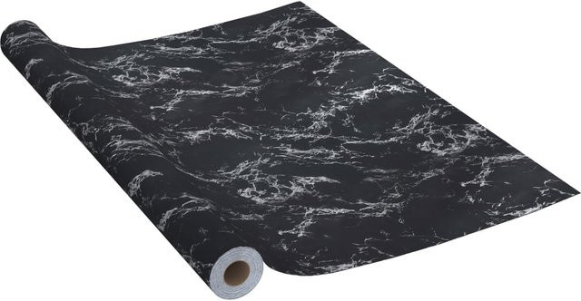 Selbstklebende Möbelfolie Yiwydaa in Schwarz mit Schwarzes Stein-Design aus PVC, Breite: 90 cm, Länge: 500 cm - Bild 1