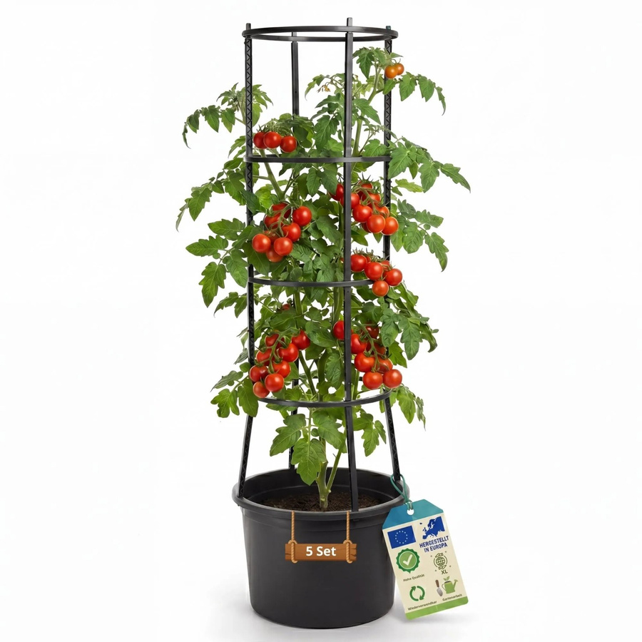 BigDean Tomatentopf XL Set 5 Stück, Farbe Schwarz, B/T/H: 40 x 40 x 154 cm - Bild 2
