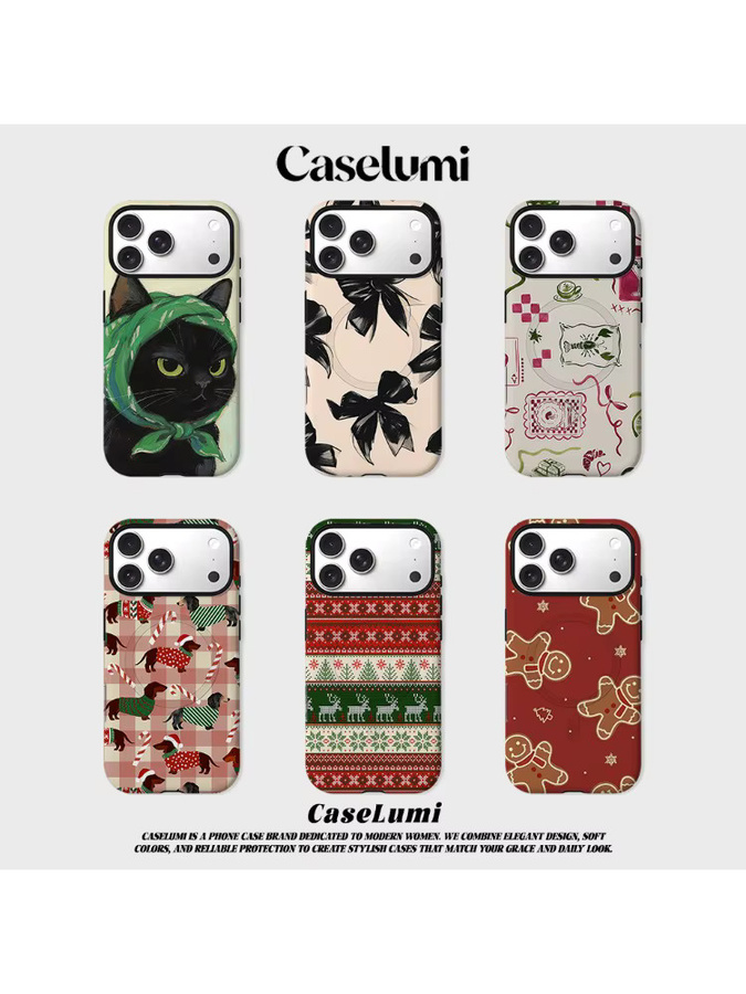 CaseLumi Matte Bumper MagSafe Schutzhülle für iPhone 17 16 15 14 Plus Pro Max mit Schwarzer Katze und Grünem Kopftuch - Bild 4