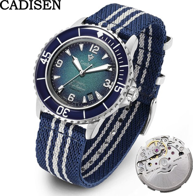 CADISEN Armbanduhr Automatik, Edelstahl, Textil/NATO, Herren - Bild 1