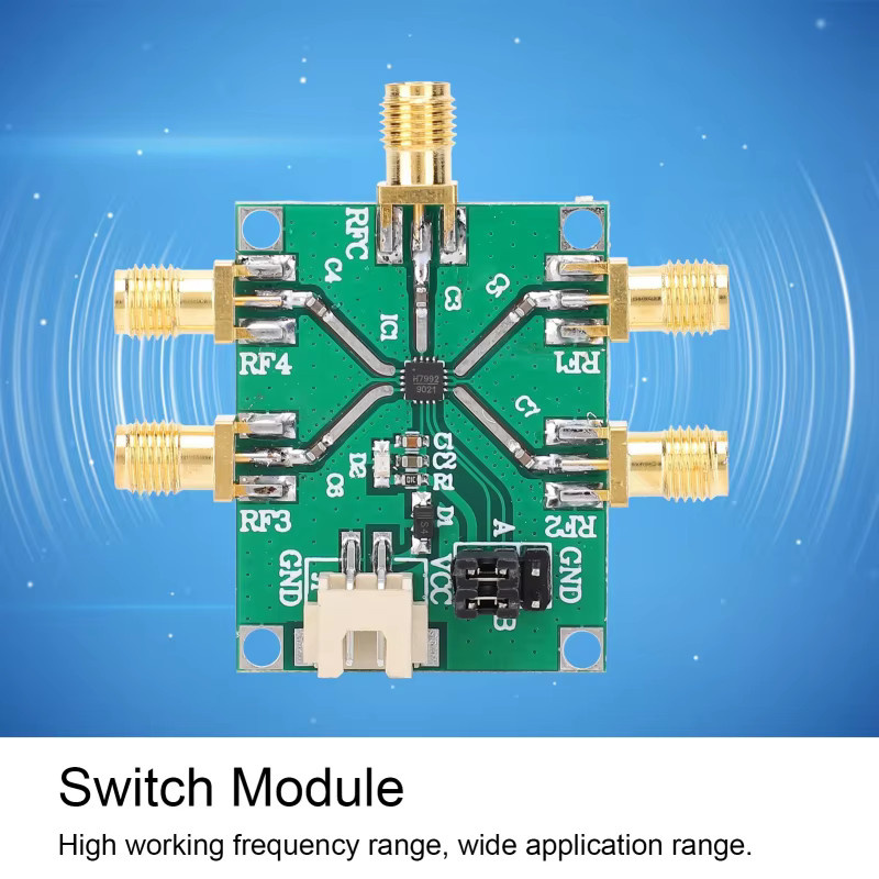 Qiilu HF-Einpol-Schaltmodul 4-fach in Gold, elektronische Komponente 0,1–6 GHz - Bild 2