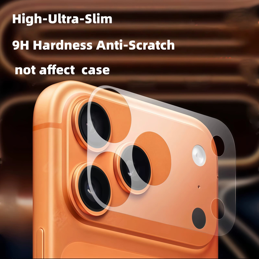 2 Stück Glasfaser-Kameraobjektivschutzfolie für Apple iPhone 17 Pro Max und iPhone 17 Pro, transparent, kratzfeste Bildschirmabdeckung - Bild 3