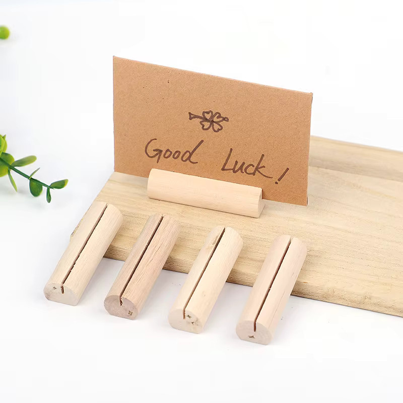 Set aus 5 oder 10 Stück natürliche Holz Kartenhalter als Tischkarten-Clips und Foto-Display für Hochzeiten, Geburtstage oder Partys in rustikalem Design - Bild 2