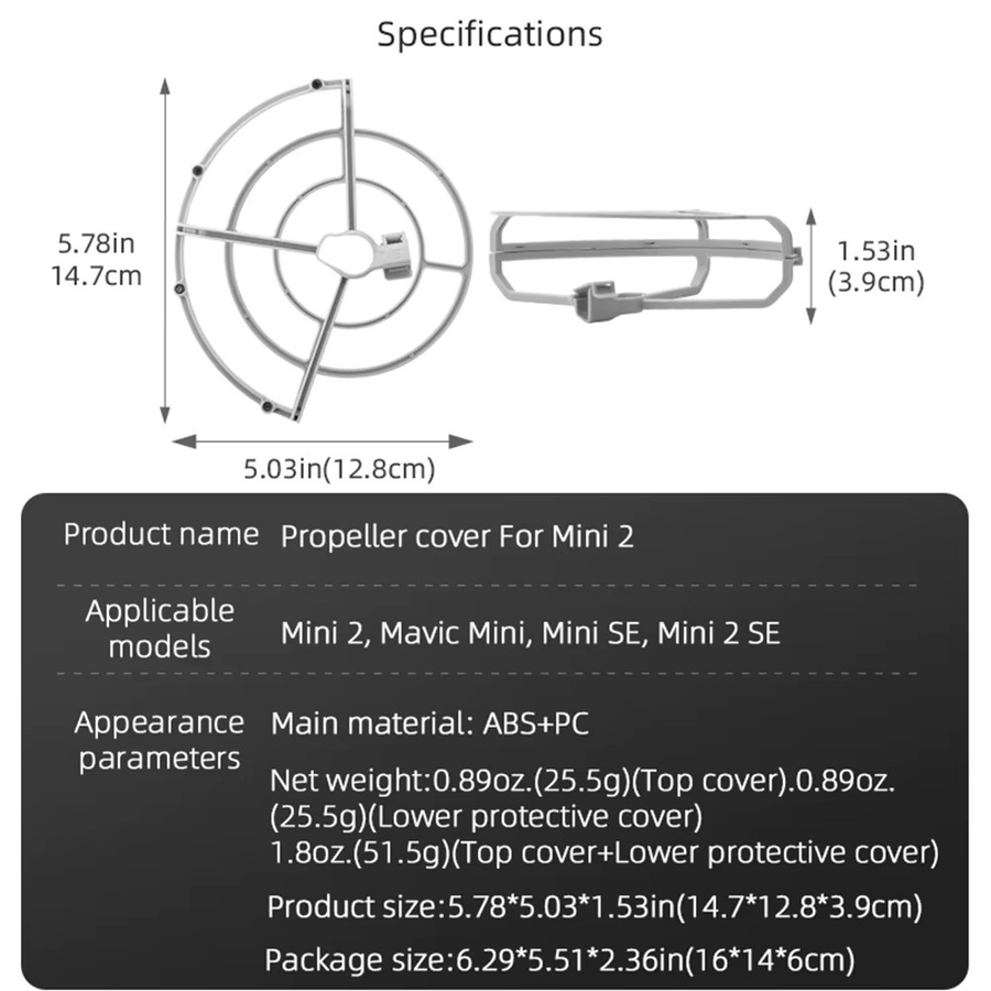 DJI Propellerschutz Käfig als Antikollisionsschutz für DJI Mini SE, Mini 2, Mini 1 und Mini 2 SE - Bild 3