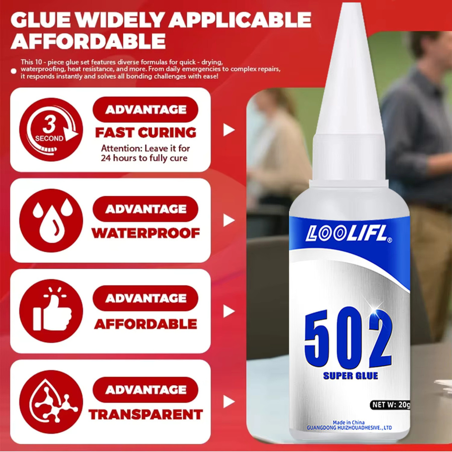 LOOLIFL 502 Superkleber, transparenter Universalkleber für Kunststoff, Metall und Holz, 20 g - Bild 4