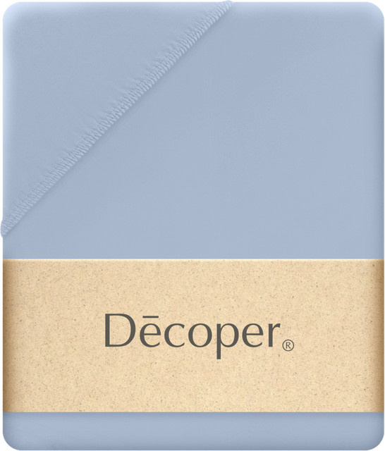 Decoper Mako-Feinjersey Spannbettlaken aus 100% Baumwolle, Farbe: Azurblau, B: 120 cm, L: 200 cm - Bild 1