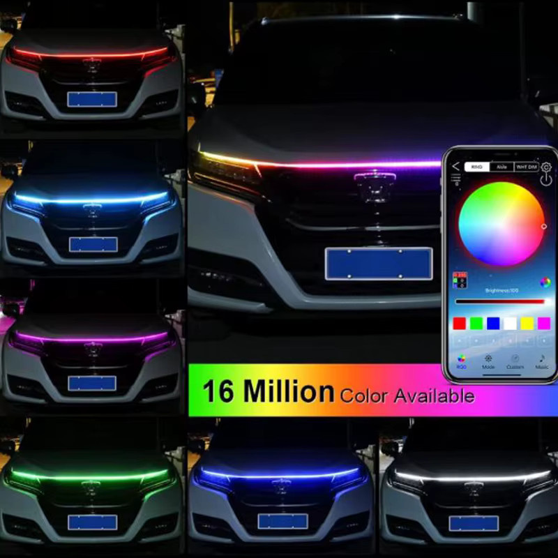 KALADA Symphony Auto-LED-Haubenlichtleiste mit 108 LEDs, Mehrfarbig, Tagfahrlicht und Atmosphärenlicht für SUV, steuerbar per App und Fernbedienung - Bild 6
