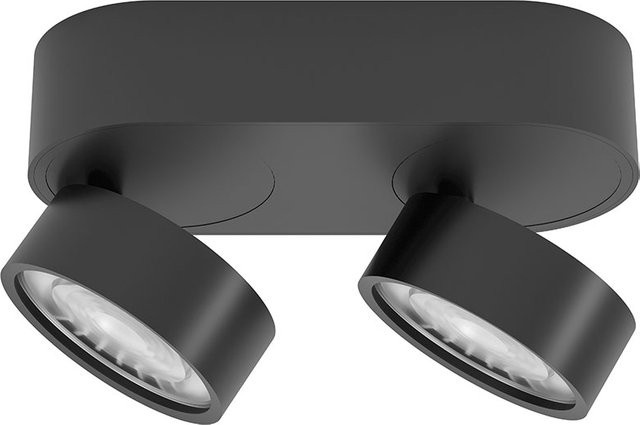 LUX-IT Swing 95 Round LED-Deckenstrahler 2-flammig in Schwarz, dimmbar und verstellbar mit warmweißem Licht (2700K) - Bild 1